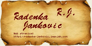 Radenka Janković vizit kartica